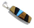 Genuine Sterling Silver Multicolor Inlay Pendant Jewelry VX55098